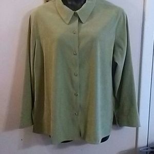 Classic Elements Green Faux Suede Top